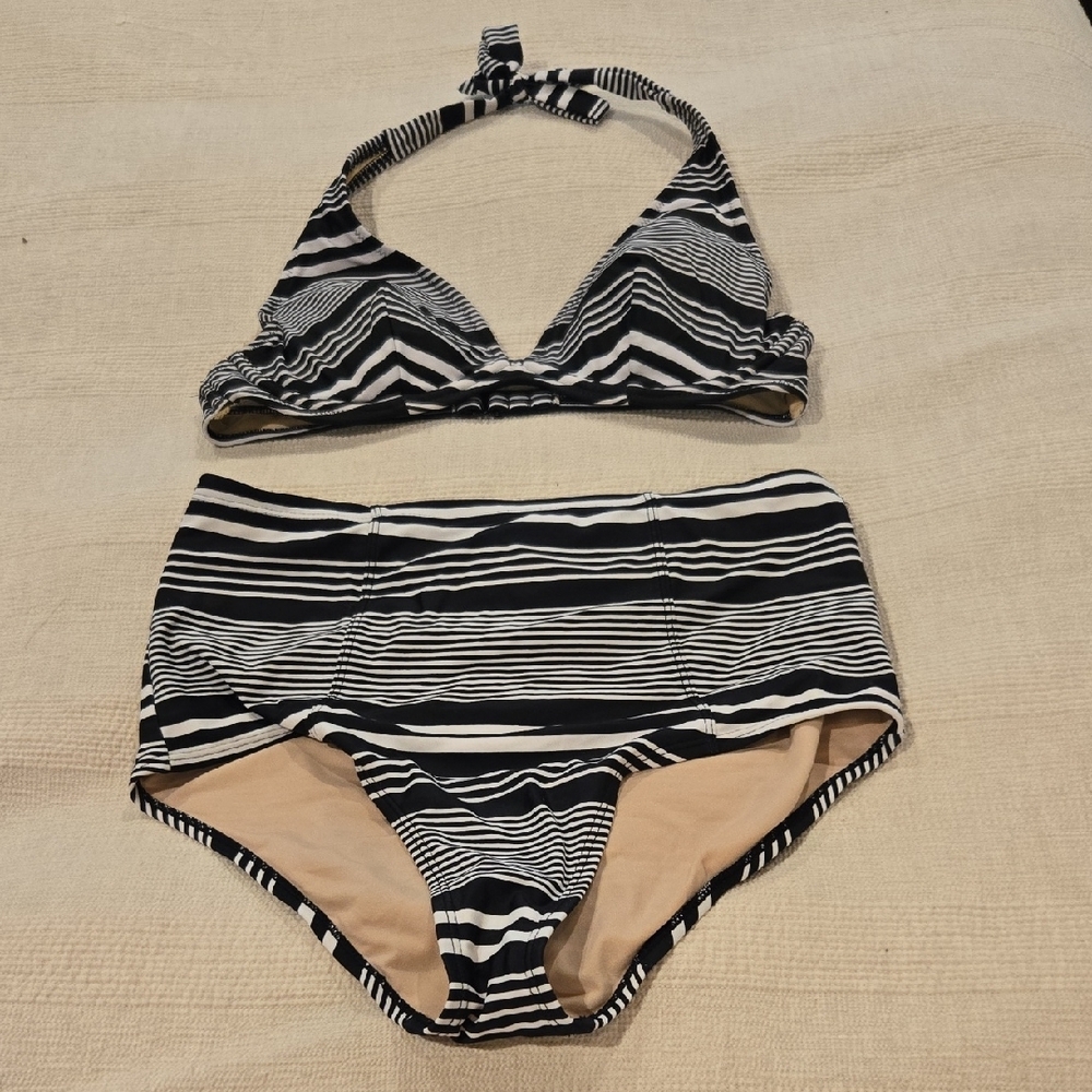 Old Navy Black and White Zebra Bikini